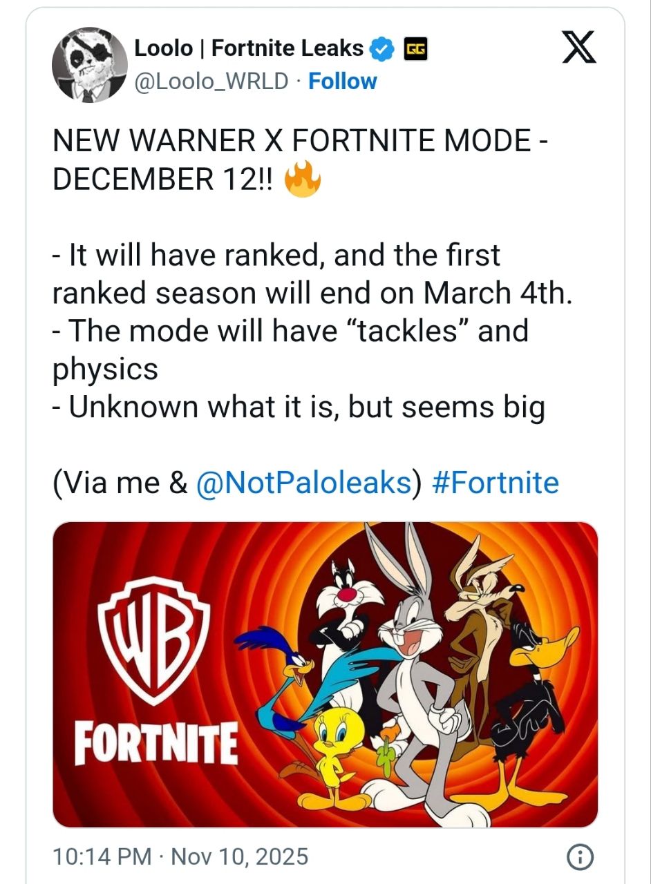 شایعه حالت جدید Fortnite با Warner Bros