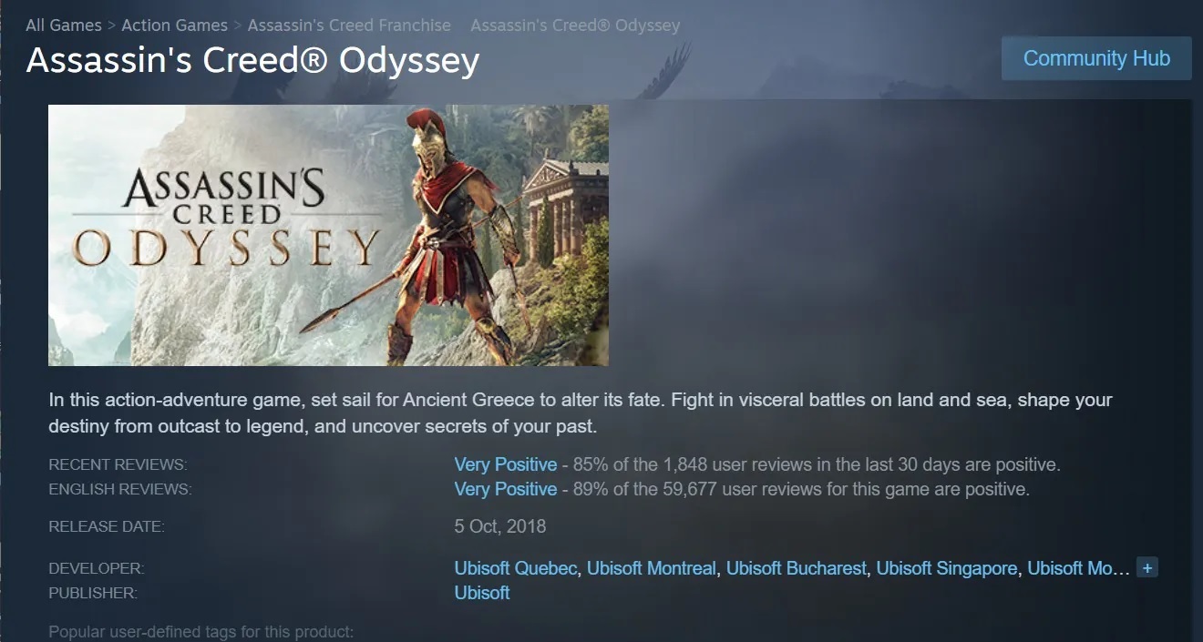 Assassins Creed Odyssey is Now the Highest Rated Game in the Series Thanks to the Odyssey موفقیت غیرمنتظره Assassin's Creed Odyssey و تبدیل شدن به برترین بازی این سری
