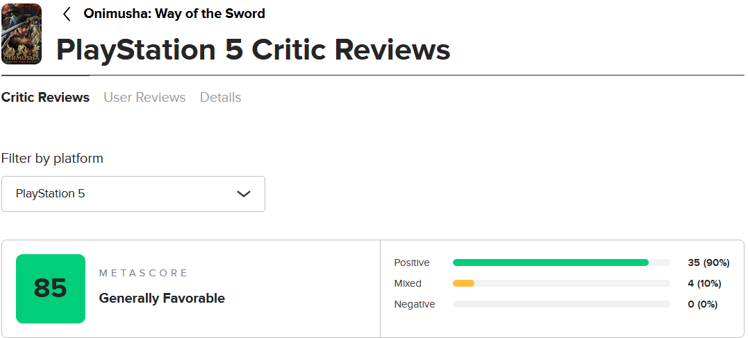 بررسی نقدها و نمرات بازی Onimusha: Way of the Sword