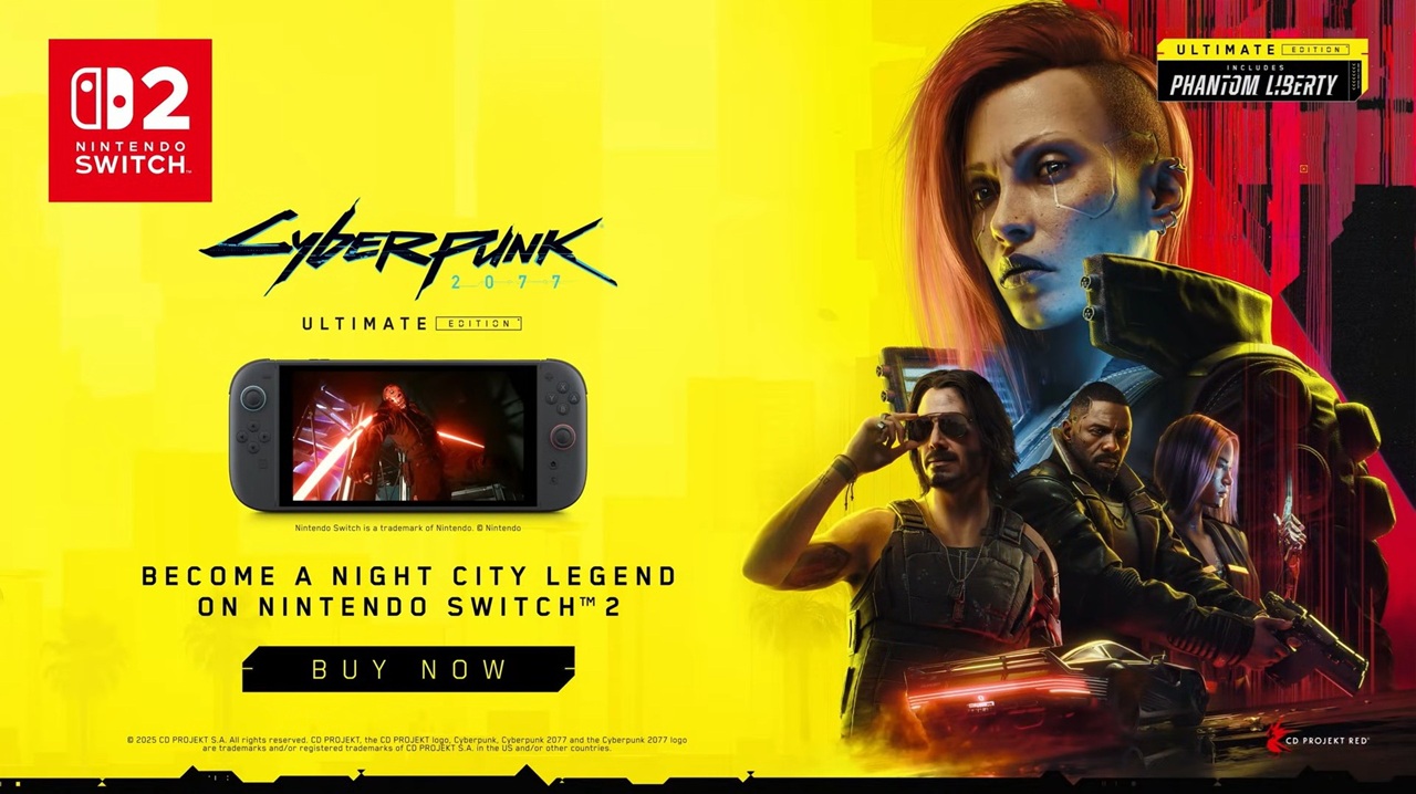 رضایت سی‌دی پراجکت رد از موفقیت تجاری Cyberpunk 2077 در نینتندو سوییچ ۲