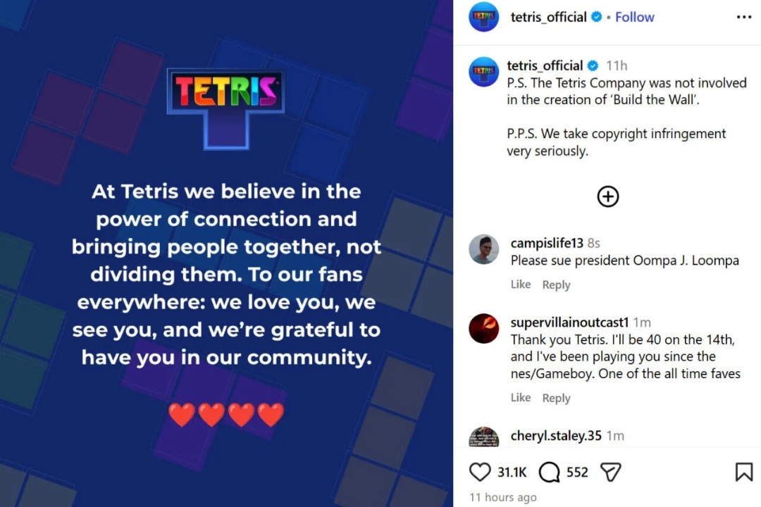 Tetris از بازی کاخ سفید فاصله گرفت: پیگیری جدی نقض حقوق مالکیت فکری