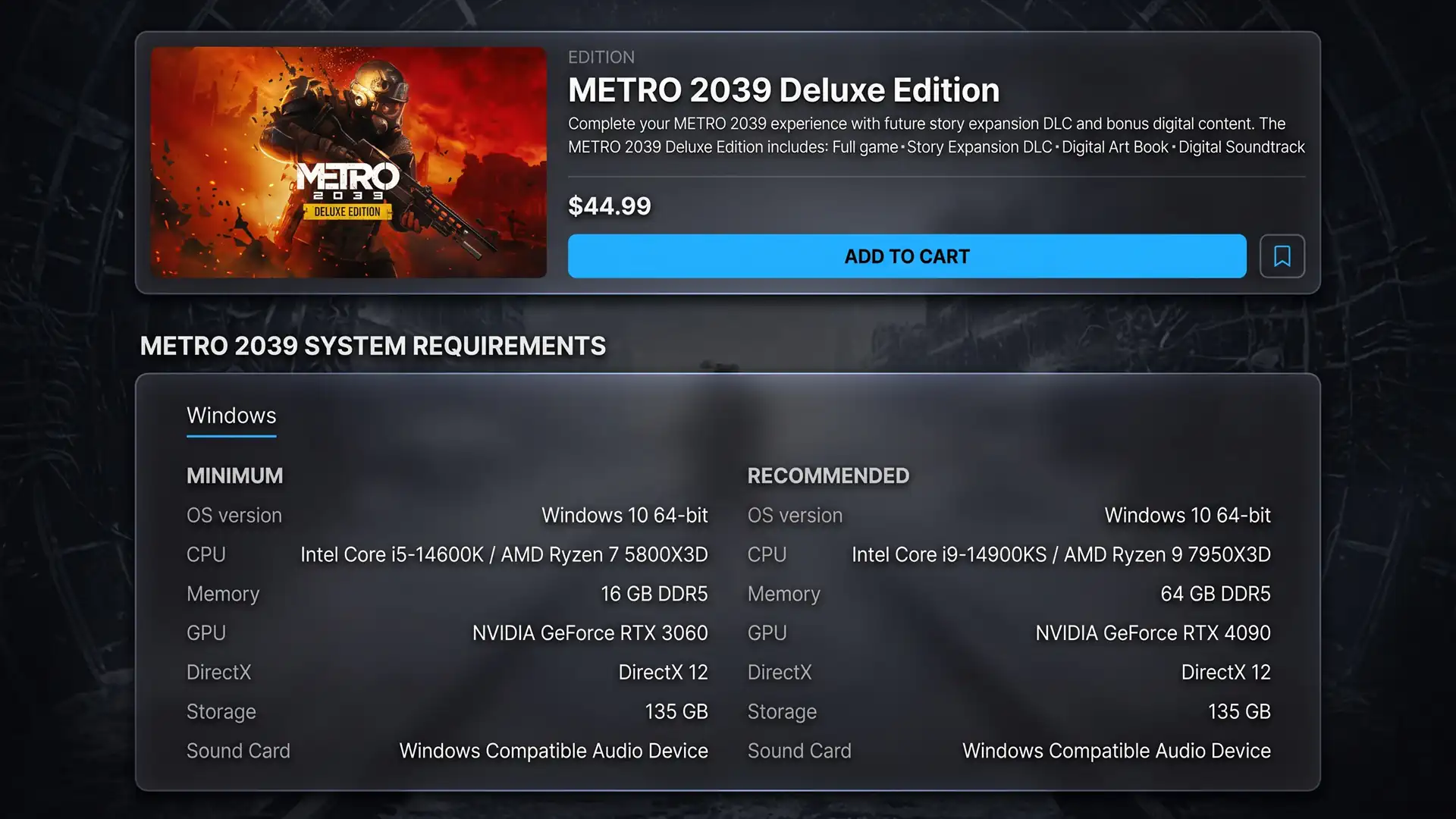 سازندگان Metro 2039 صحت مشخصات سخت افزاری لو رفته را تکذیب کردند
